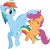 Size: 8978x8732 | Tagged: safe, artist:deadparrot22, derpibooru import, rainbow dash, scootaloo, sleepless in ponyville, absurd resolution, image, noogie, png, simple background, transparent background, vector