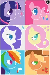 Size: 2880x4321 | Tagged: safe, artist:canischou, derpibooru import, applejack, fluttershy, pinkie pie, rainbow dash, rarity, twilight sparkle, artifact, mane six, starry eyes, wingding eyes