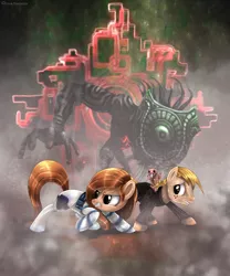 Size: 1537x1848 | Tagged: safe, artist:lova-gardelius, derpibooru import, ponified, pony, crossover, kim possible, ron stoppable, rufus, the legend of zelda, the legend of zelda: twilight princess