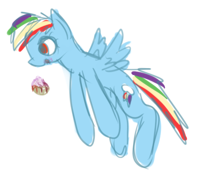 Size: 431x372 | Tagged: blood, cupcake, derpibooru import, food, rainbow dash, semi-grimdark