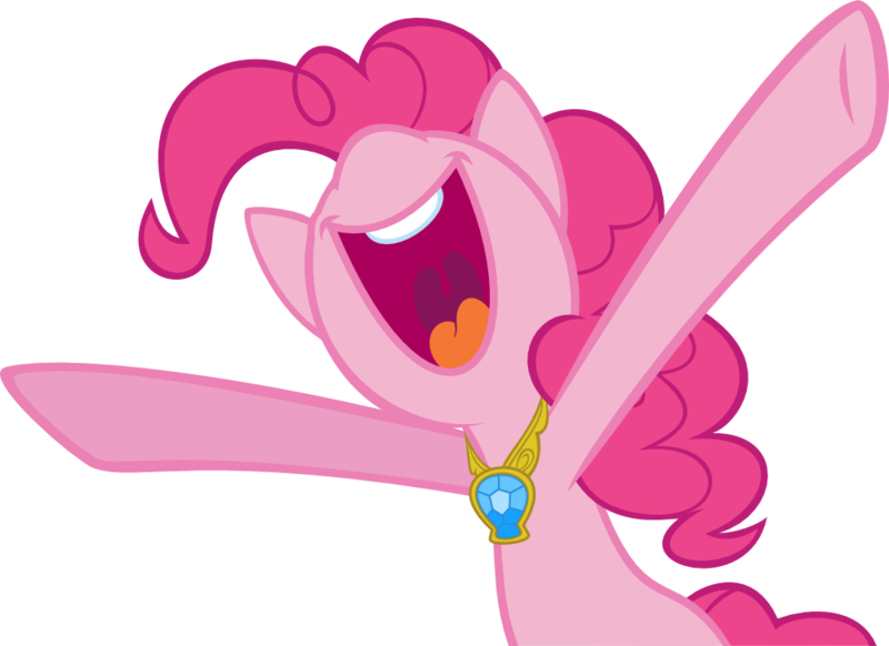 Size: 1000x728 | Tagged: artist:pisonisy, derpibooru import, element of generosity, element of honesty, element of kindness, element of laughter, element of loyalty, element of magic, elements of harmony, laughing, magical mystery cure, nose in the air, pinkie pie, safe, simple background, solo, transparent background, vector