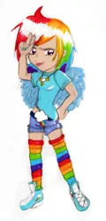 Size: 620x1287 | Tagged: artist:lolly-pop-girl732, chibi, derpibooru import, human, humanized, rainbow dash, safe, solo