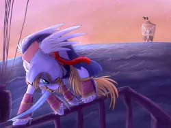 Size: 900x677 | Tagged: safe, artist:namiwami, derpibooru import, ponified, pony, assassin's creed, going merry, one piece