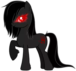 Size: 603x566 | Tagged: safe, artist:proudpastry, derpibooru import, ponified, pony, dark brotherhood, glowing eyes, red eyes, shadowmere, skyrim, the elder scrolls, unshorn fetlocks