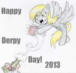 Size: 616x594 | Tagged: safe, artist:joelashimself, derpibooru import, derpy hooves, pegasus, pony, derpy day, derpy day 2013, female, food, mare, muffin