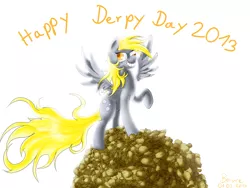 Size: 2000x1500 | Tagged: safe, artist:bewegungslos, derpibooru import, derpy hooves, pegasus, pony, derpy day, derpy day 2013, female, food, mare, muffin