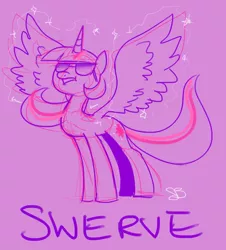 Size: 500x553 | Tagged: safe, artist:theironphish, derpibooru import, twilight sparkle, twilight sparkle (alicorn), alicorn, pony, female, mare, solo, sunglasses, swerve