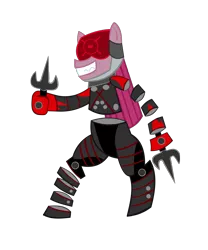 Size: 1501x1806 | Tagged: safe, artist:jewelsfriend, derpibooru import, pinkie pie, cyborg, pony, bipedal, konami, metal gear, metal gear rising, monsoon, paint tool sai, pinkamena diane pie