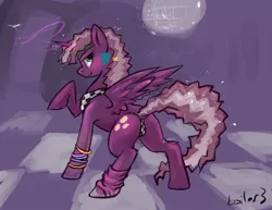 Size: 1280x989 | Tagged: suggestive, artist:hobbes-maxwell, derpibooru import, cheerilee, alicorn, pony, 30 minute art challenge, 80s, 80s cheerilee, alicornified, cheericorn, clothes, disco ball, female, leg warmers, looking at you, magic, mare, panties, race swap, rear view, solo, solo female, underwear