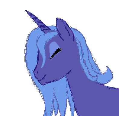 Size: 394x383 | Tagged: artist:guybrush, derpibooru import, eyes closed, princess luna, s1 luna, safe, simple background, solo