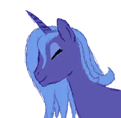 Size: 394x383 | Tagged: artist:guybrush, derpibooru import, eyes closed, princess luna, s1 luna, safe, simple background, solo