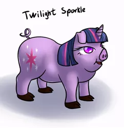 Size: 775x800 | Tagged: artist:slavedemorto, derpibooru import, pig, pigified, pun, safe, species swap, twilight porkle, twilight sparkle