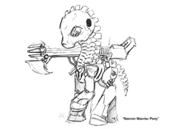 Size: 1600x1200 | Tagged: safe, artist:poniesofthekeene, derpibooru import, ponified, necron, pony, necron warrior, warhammer (game), warhammer 40k