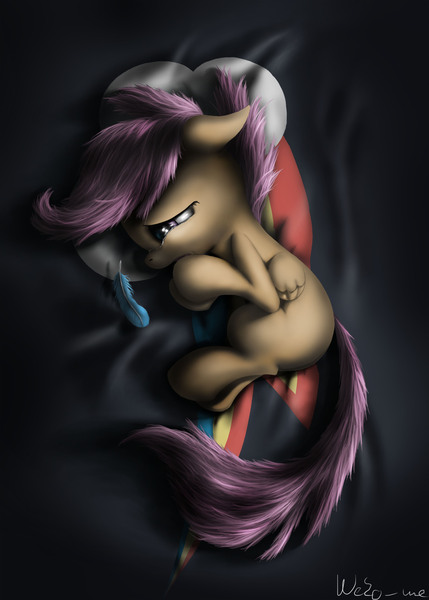 Size: 2000x2795 | Tagged: safe, artist:neko-me, derpibooru import, scootaloo, pegasus, pony, sleepless in ponyville, abandoned, crying, feather, female, filly, rainbow dash's cutie mark, scootalone, scootasad, solo