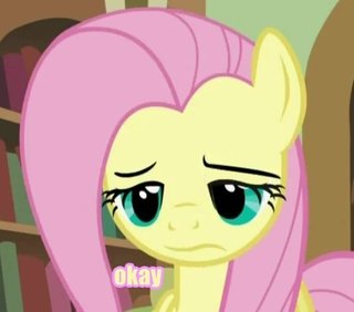 Size: 320x282 | Tagged: derpibooru import, fluttershy, okay, reaction image, safe