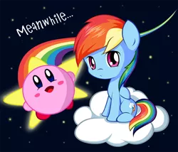 Size: 840x720 | Tagged: artist:andrewc691, crossover, derpibooru import, kirby, kirby (character), rainbow dash, safe