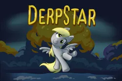 Size: 1000x663 | Tagged: safe, artist:blubhead, derpibooru import, derpy hooves, pegasus, pony, closing logo, female, logo parody, mare, parody, tristar