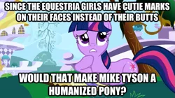 Size: 625x351 | Tagged: safe, derpibooru import, edit, edited screencap, screencap, twilight sparkle, equestria girls, friendship is magic, caption, image macro, solo, text, thinking