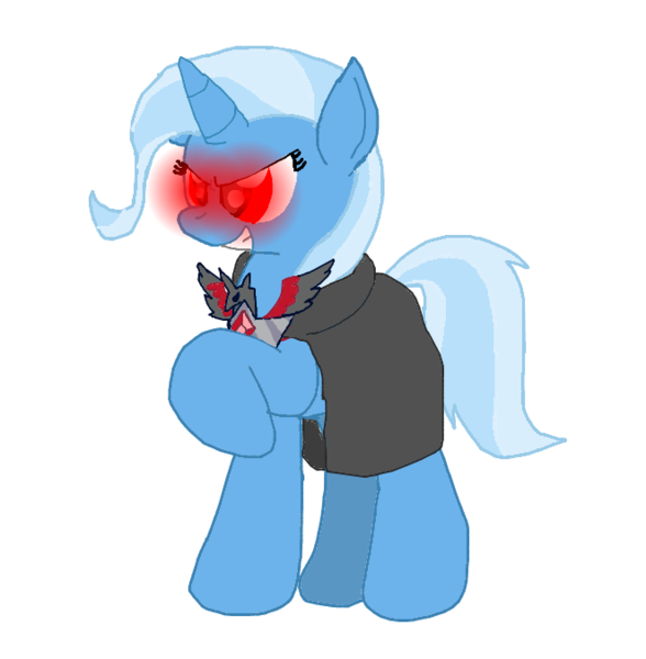 Size: 662x676 | Tagged: safe, artist:hyperwave9000, derpibooru import, trixie, pony, unicorn, magic duel, alicorn amulet, female, glowing eyes, grin, mare, simple background, smiling, solo, transparent background