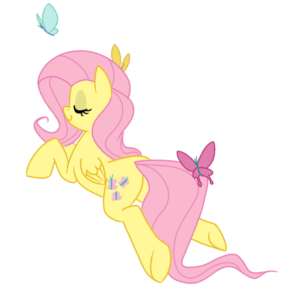 Size: 680x684 | Tagged: artist:elslowmo, artist:jessy, butterfly, derpibooru import, fluttershy, safe