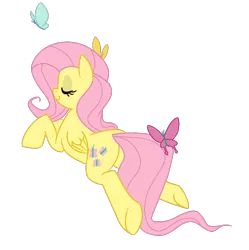 Size: 680x684 | Tagged: artist:elslowmo, artist:jessy, butterfly, derpibooru import, fluttershy, safe