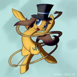 Size: 2800x2800 | Tagged: dead source, safe, artist:erthilo, derpibooru import, toffee, earth pony, pony, 30 minute art challenge, female, hat, mare, rope, solo, top hat