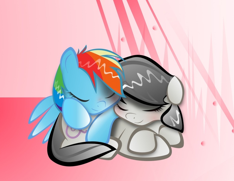 Size: 1280x989 | Tagged: artist:tellab, dashtavia, derpibooru import, female, lesbian, octavia melody, rainbow dash, safe, shipping