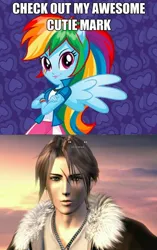 Size: 524x836 | Tagged: safe, derpibooru import, rainbow dash, equestria girls, awesome cutie mark, exploitable meme, image macro, meme, squall leonhart