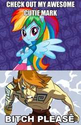 Size: 524x803 | Tagged: safe, derpibooru import, rainbow dash, equestria girls, anakin skywalker, awesome cutie mark, caption, exploitable meme, image macro, meme, star wars, text, vulgar