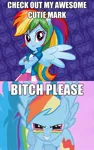 Size: 524x836 | Tagged: safe, derpibooru import, rainbow dash, human, pony, equestria girls, awesome cutie mark, equestria girls drama, exploitable meme, human ponidox, humanized, image macro, meme, self ponidox, vulgar, war paint