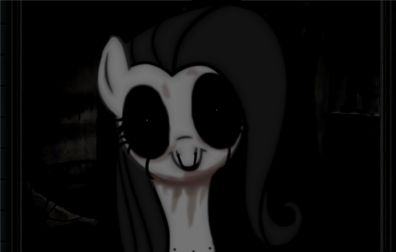 Size: 1024x653 | Tagged: artist:xxbirthdaymousecrexx, creepypasta, derpibooru import, fluttershy, grimdark, nightmare fuel, zalgo