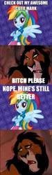 Size: 524x1750 | Tagged: safe, derpibooru import, rainbow dash, equestria girls, awesome cutie mark, caption, exploitable meme, image macro, meme, scar, scar (the lion king), text, the lion king