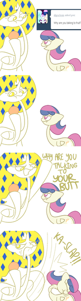 Size: 800x2964 | Tagged: safe, derpibooru import, bons away, oc, oc:princess ataxia, alicorn, pony, ask princess ataxia, food, orange, slap your shit