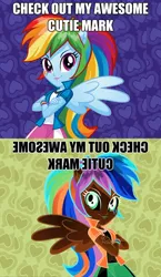 Size: 392x676 | Tagged: safe, derpibooru import, rainbow dash, equestria girls, awesome cutie mark, exploitable meme, image macro, meme