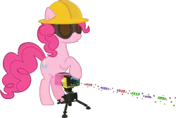 Size: 2435x1636 | Tagged: artist:ah-darnit, derpibooru import, engie pie, engineer, pinkie pie, safe, sentry, simple background, solo, team fortress 2, transparent background, vector