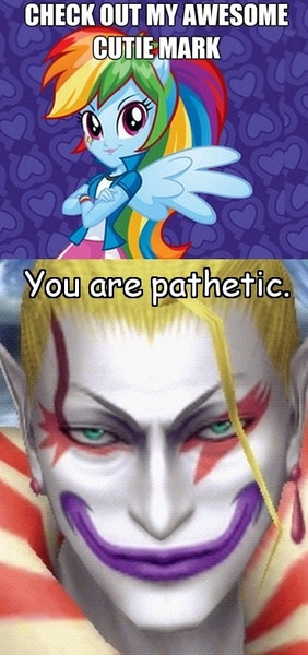 Size: 368x784 | Tagged: safe, derpibooru import, rainbow dash, equestria girls, awesome cutie mark, comic sans, exploitable meme, final fantasy, final fantasy vi, image macro, kefka palazzo, meme