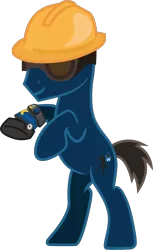 Size: 699x1140 | Tagged: safe, artist:ah-darnit, derpibooru import, ponified, pony, engineer, gunslinger (tf2), robotic leg, simple background, solo, team fortress 2, transparent background, vector