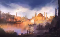 Size: 1600x996 | Tagged: artist:jcbarquet, barely pony related, constantinople, derpibooru import, mosque, no pony, safe, scenery