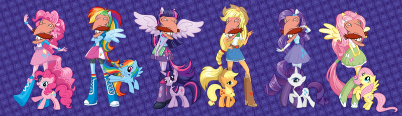 Size: 2048x593 | Tagged: safe, derpibooru import, applejack, fluttershy, pinkie pie, rainbow dash, rarity, twilight sparkle, equestria girls, mane six, meme, nigel thornberry, rapeface, twoiloight spahkle