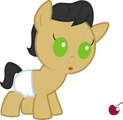 Size: 1149x1123 | Tagged: artist:toughbluff, cherry cola, cherry fizzy, colt, derpibooru import, diaper, foal, male, safe, simple background, solo, transparent background, vector