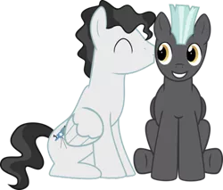 Size: 500x425 | Tagged: safe, artist:toughbluff, derpibooru import, mercury, milky way, starry eyes (character), thunderlane, pony, background pony, gay, kissing, male, shipping, simple background, sitting, transparent background, vector