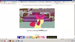 Size: 1364x768 | Tagged: apple bloom, derpibooru import, microsoft, opera, ponyspin, safe, screencap, windows, windows 7