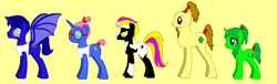 Size: 1024x312 | Tagged: artist needed, safe, derpibooru import, ponified, alicorn, bat pony, earth pony, pony, unicorn, pony creator, broken horn, count bleck, dimentio, glasses, horn, mimi, nastasia, nintendo, o' chunks, paper mario, super mario bros., super paper mario