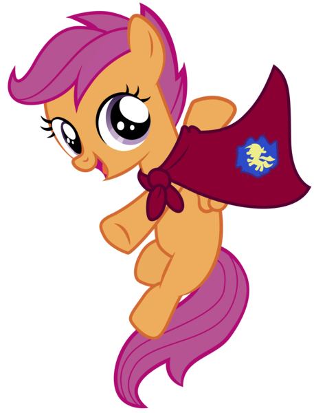 Size: 6000x7884 | Tagged: absurd resolution, artist:ahumeniy, cape, clothes, derpibooru import, safe, scootaloo, simple background, solo, transparent background, vector