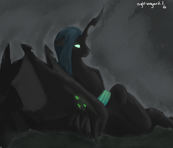 Size: 1280x1091 | Tagged: 30 minute art challenge, artist:keilinkzone, changeling, derpibooru import, queen chrysalis, safe