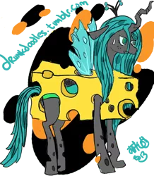 Size: 574x657 | Tagged: 30 minute art challenge, artist:tako, best character on the show, cheese, cheeselegs, clothes, costume, derpibooru import, food, queen chrysalis, queen swissalis, safe