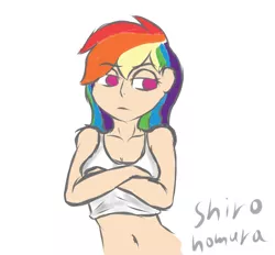 Size: 1280x1186 | Tagged: 30 minute art challenge, artist:shirohomura, derpibooru import, human, humanized, rainbow dash, safe