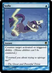 Size: 375x523 | Tagged: safe, artist:spectralunicorn, derpibooru import, edit, twilight sparkle, pony, unicorn, bondage, bound, card, ccg, gag, lightning, magic the gathering, trading card, trading card edit, unicorn twilight