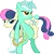 Size: 5000x5034 | Tagged: safe, artist:artpwny, derpibooru import, bon bon, lyra heartstrings, sweetie drops, earth pony, pony, unicorn, absurd resolution, bipedal, bon bon is not amused, butt touch, carrying, duo, female, fireman carry, harp, hoof on butt, human behavior, lyre, mare, musical instrument, ready, simple background, transparent background, unamused, vector