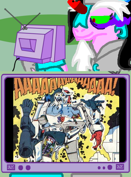 Size: 445x600 | Tagged: derpibooru import, exploitable meme, fusion, megatron, meme, obligatory pony, oc, palindrome get, ratchet, semi-grimdark, tiara ultima, transformers, tv meme, unofficial characters only